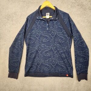 The North Face Shirt Womens Extra Large Pullover Paisley Print 1/4 Snap Preppy
